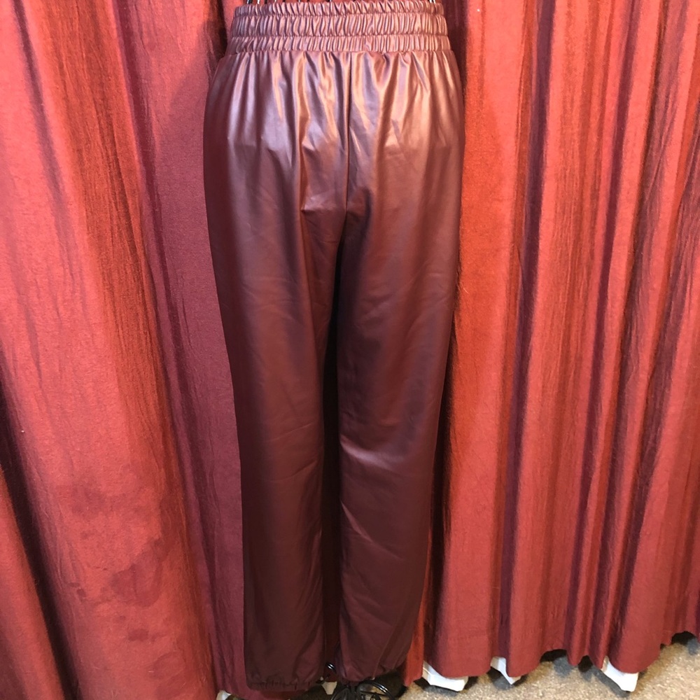Burgundy Drawstring Pants - Picture 3 of 3